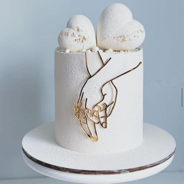 One Tier Heart with kinship Engagement Cake